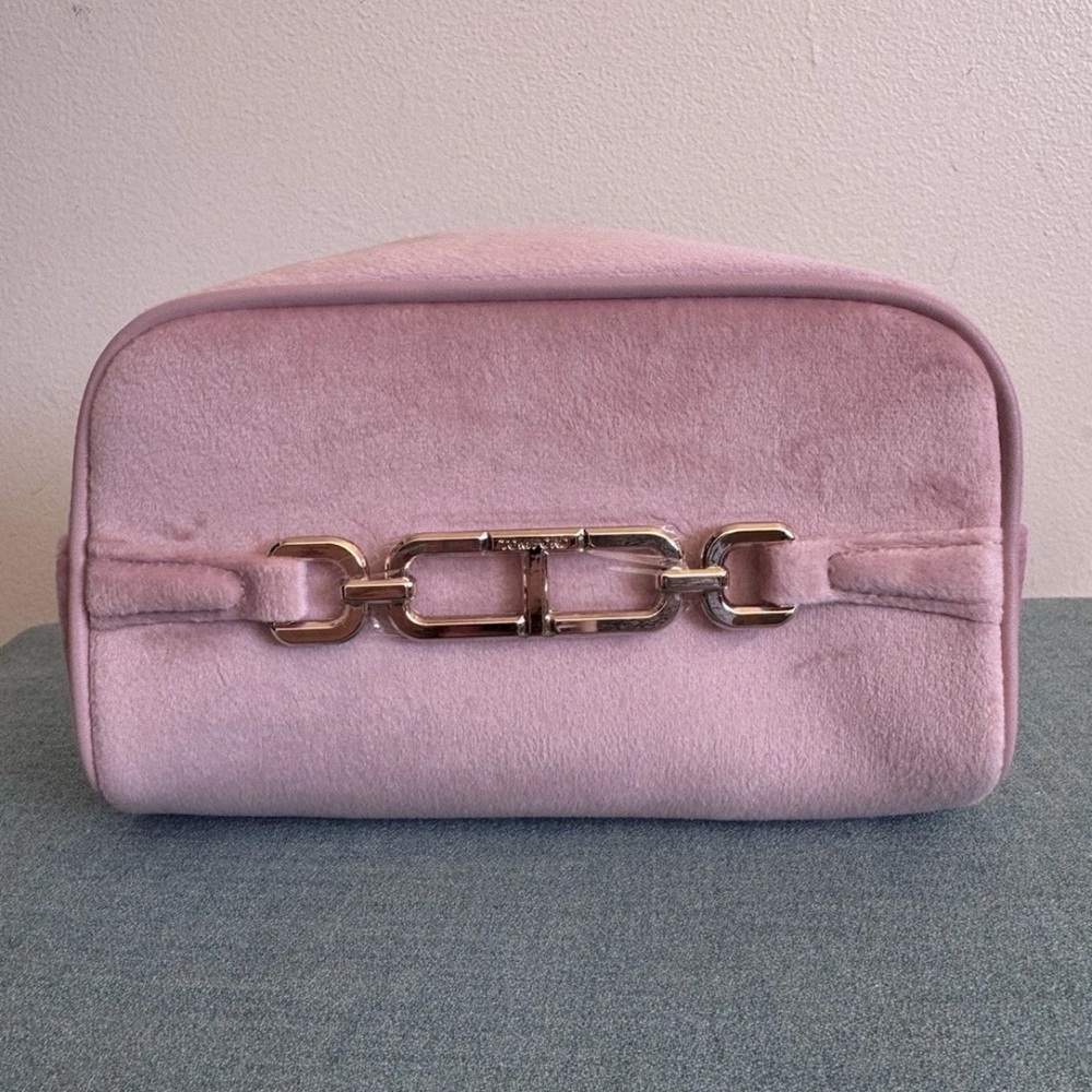 GWP Tom Ford Pink Suede Cosmetic Pouch with added chain
